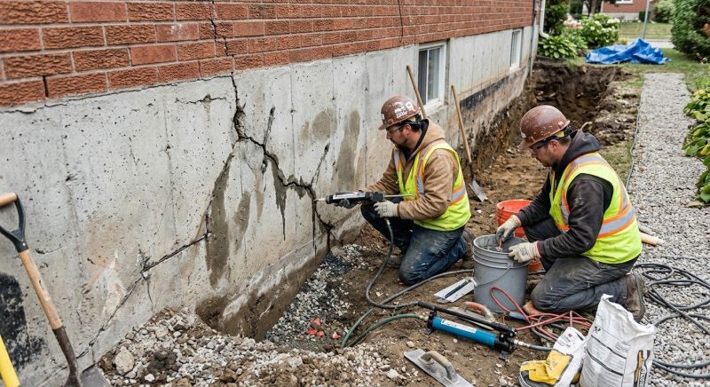 Cracked Foundation Repair in Andover, MA