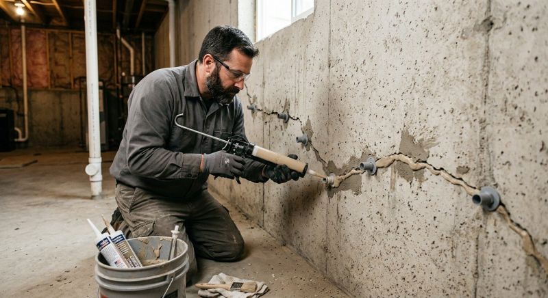 Cracked Foundation Repair in Andover, MA