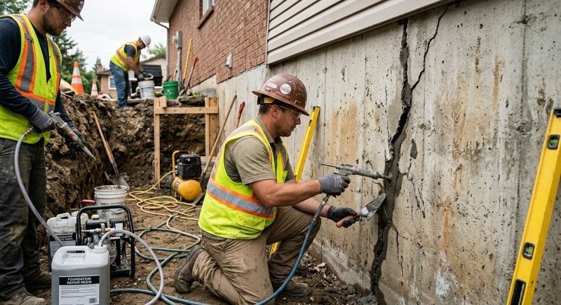 Cracked Foundation Repair in North Andover, MA
