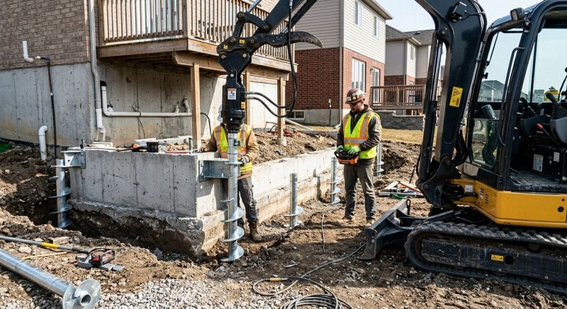 Helical Piers Installation in Salem, NH