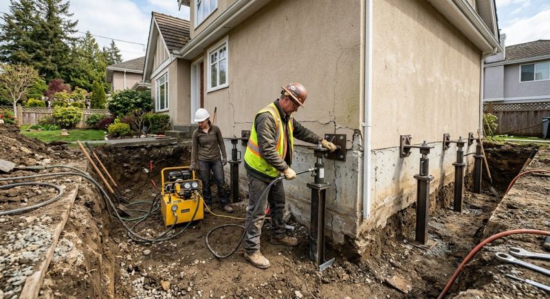 Sinking Foundation Repair in Hampstead, NH