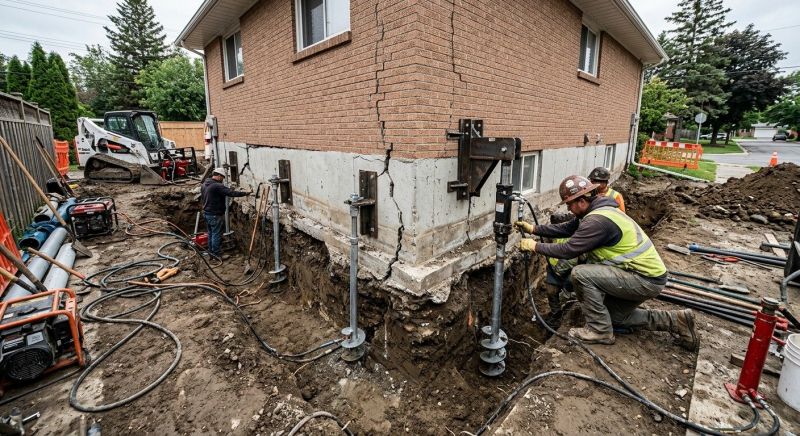 Sinking Foundation Repair in Hooksett, NH
